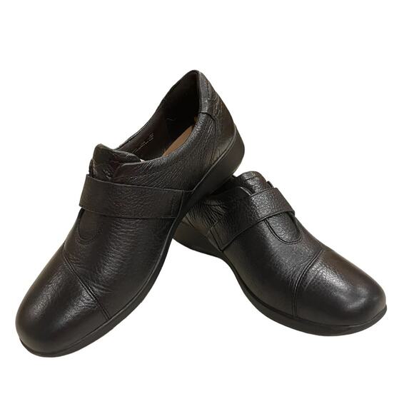 Clarks Collection Gael Bombay Flat Womens 10 M Black Leather Strap Comfort Shoe - Picture 8 of 10